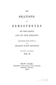 Cover of: The Olynthiac: And Other Public Orations of Demosthenes