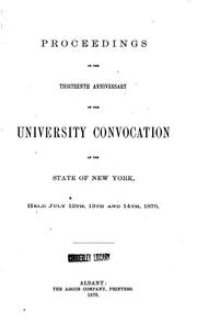 Cover of: Proceedings of the ... Convocation by University of the State of New York, University of the State of New York