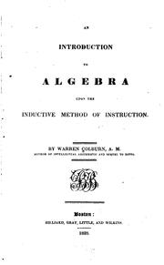 Cover of: An Introduction to Algebra Upon the Inductive Method of Instruction