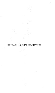 Cover of: Dual arithmetic: A New Art