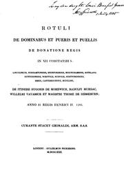 Cover of: Rotuli de dominabus et pueris et puellis de donatione regis in XII comitatibus: Lincolnscir ...