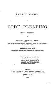 Cover of: Select Cases on Code Pleading