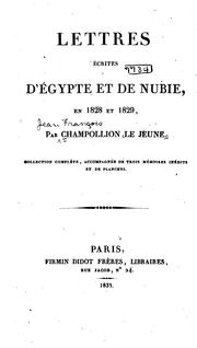 Cover of: Lettres écrites d'Égypte et de Nubie, en 1828 et 1829