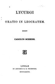 Cover of: Oratio in Leocratem by Lycurgus