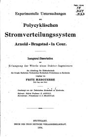 Experimentelle Untersuchungen am polycyklischen Stromverteilungssystem .. by Fritz Marguerre