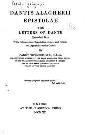 Cover of: Dantis Alagherii Epistolae: the Letters of Dante
