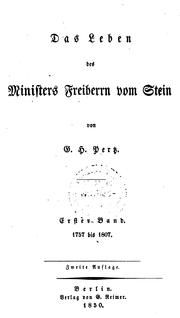 Cover of: Das Leben des Ministers Freiherrn vom Stein