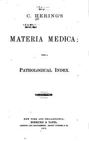 Cover of: Materia medica by Constantine Hering