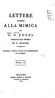 Cover of: Lettere intorno alla mimica