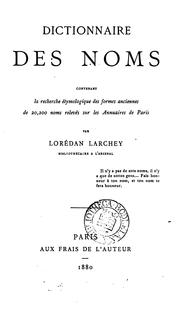 Cover of: Dictionnaire des noms
