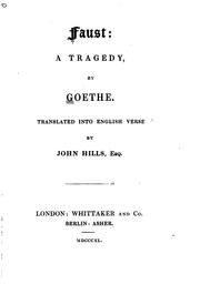 Cover of: Faust: A Tragedy by Johann Wolfgang von Goethe, John Hills