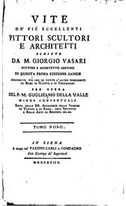 Cover of: Vite de' più eccellenti pittori scultori e architetti by Giorgio Vasari
