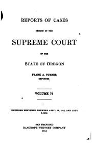 Cover of: Reports of Cases Decided in the Supreme Court of the State of Oregon