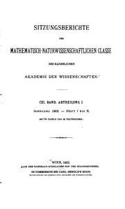 Cover of: Sitzungsberichte der Kaiserlichen Akademie der Wissenschaften, Mathematisch-naturwissenschaftliche Classe by Kaiserl. Akademie der Wissenschaften in Wien