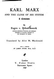 Cover of: Karl Marx and the Close of His System: A Criticism