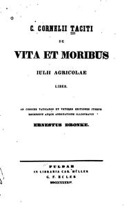 Cover of: De vita et moribus Julii Agricolae liber