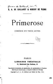 Cover of: Primerose: comédie en trois actes