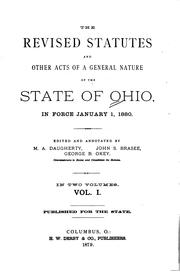 Cover of: The Revised Statutes and Other Acts of a General Nature of the State of Ohio ...