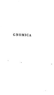 Cover of: Gnomica: detached thoughts... especially with refrence to poetical faculties and habits