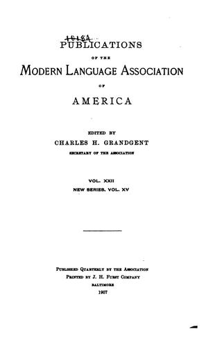 Publications of the Modern Language Association of America by Modern Language Association of America.