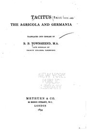 Cover of: The Agricola and Germania by P. Cornelius Tacitus