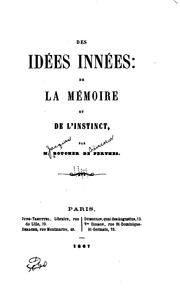 Des idées innées: de la mémoire et de l'instinct by Boucher de Perthes (Jacques)