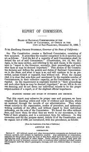 Annual Report of the Board of Railroad Commission of the State of California by Board of Railroad Commissioners of the State of California , Railroad Commission of the State of California, California Public Utilities Commission