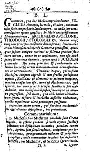 Cover of: Euclidis Elementa geometriae planae: libris VI. comprehensa, in usum ...