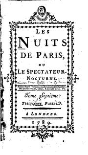 Cover of: Les nuits de Paris, ou, Le spectateur nocturne