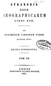 Cover of: Strabonis Rerum geographicarum libri XVII.: Ad optimorum librorum fidem by Strabo