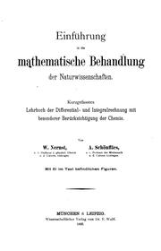 Cover of: Einführung in die mathematische Behandlung der Naturwissenschaften: Kurzgefasstes Lehrbuch der ...