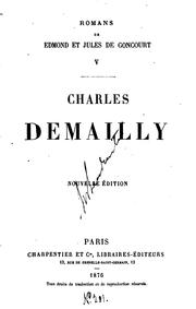 Cover of: Charles Demailly by Edmond de Goncourt