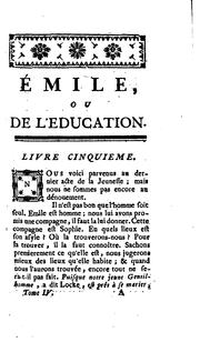 Cover of: Emile ou De L'Education by Jean-Jacques Rousseau