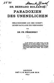 Cover of: Paradoxien des unendlichen