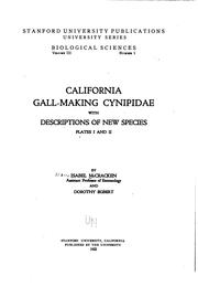 Cover of: California Gall-making Cynipidae: With Descriptions of New Species