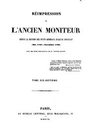 Cover of: Réimpression de l'ancien Moniteur: depuis la réunion des États-généraux ...