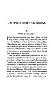 Cover of: In the School-room: Chapters in the Philosophy of Education