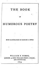 Cover of: The Book of Humorous Poetry: With Illustrations by 