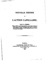 Cover of: Nouvelle Theorie de L'Action Capillaire