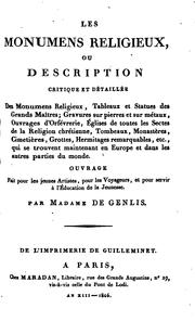 Cover of: Les Monumens religieux; ou, description critique et détaillée des monumens ...