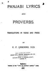 Cover of: Panjabi Lyrics and Proverbs by Charles Frederick Usborne, Charles Frederick Usborne