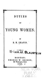 Cover of: Duties of Young Women