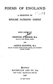 Cover of: Poems of England: A Selection of English Patriotic Poetry