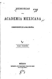 Cover of: Memorias de la Academia Mexicana