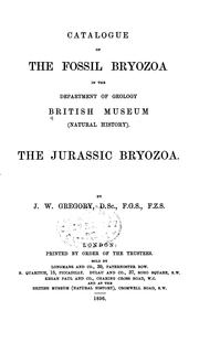 Cover of: Catalogue of the Fossil Bryozoa in the Department of Geology, British Museum (Natural History ...