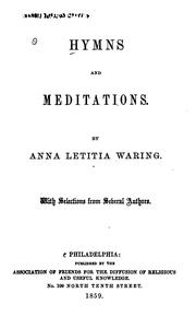 Cover of: Hymns and Meditations: With Selections from Several Authors by Anna Letitia Waring