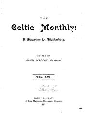 Cover of: The Celtic Monthly: A Magazine for Highlanders