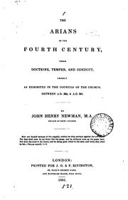 Cover of: The Arians of the Fourth Century | John Henry Newman