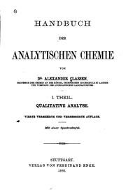 Cover of: Handbuch der analytischen Chemie