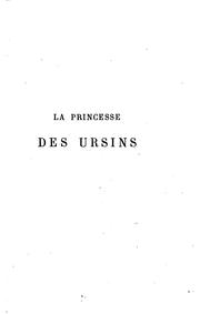 Cover of: La princesse des Ursins by E. Rosseeuw Saint-Hilaire